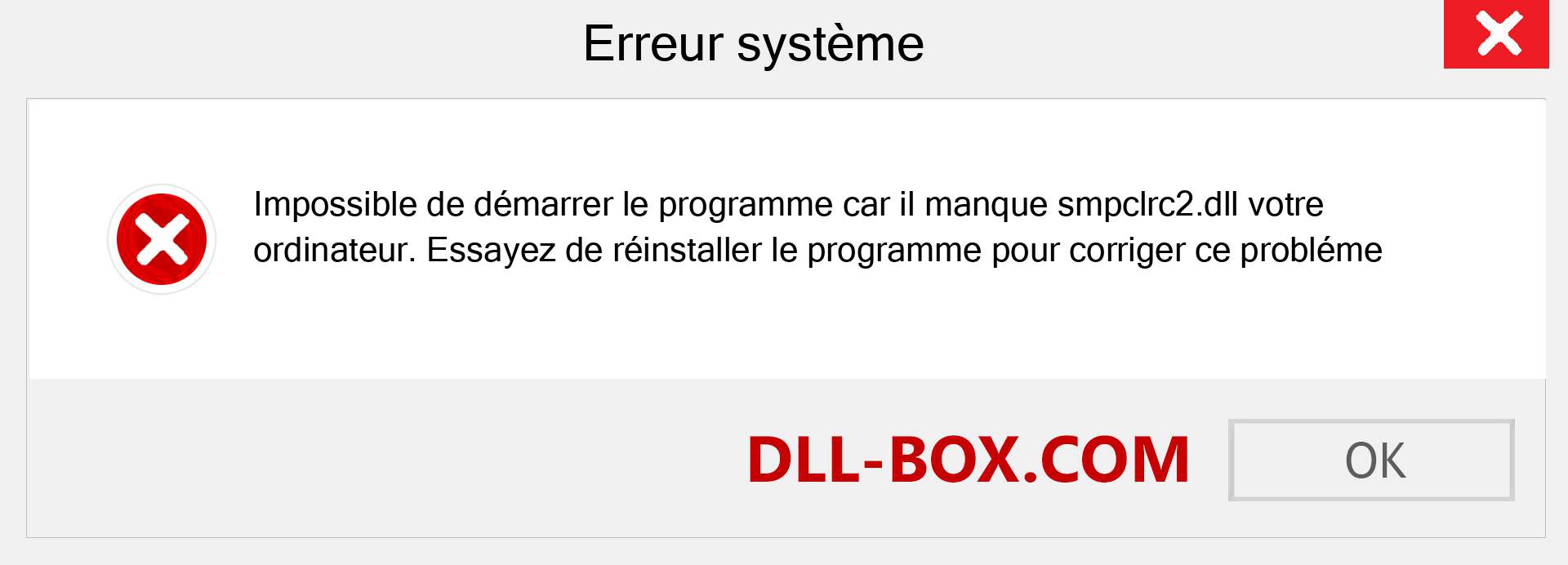 Le fichier smpclrc2.dll est manquant ?. Télécharger pour Windows 7, 8, 10 - Correction de l'erreur manquante smpclrc2 dll sur Windows, photos, images